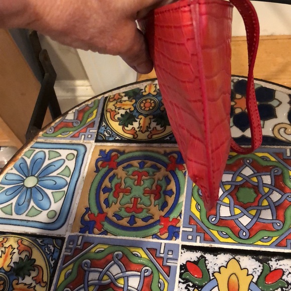 Talbots coral red wristlet small purse - Picture 3 of 8